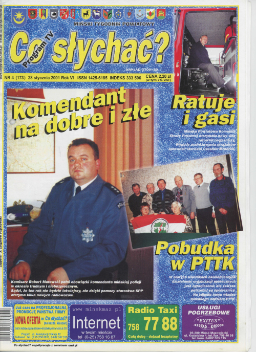 Okładka gazety Co słychać? - nr 4 (173) 2001